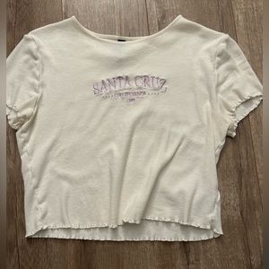 H&M Embroidered Cropped Tee